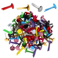 Magideal - 200 Piezas Mini Clavos De Metal Clavos De Cabeza Redonda Colores Surtidos Resistentes Sujetadores De Papel Clavos Para Manualidades Álbum De Recortes