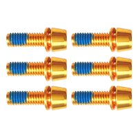 Ioensy - 6X Kit De Tornillos De Vástago De Bicicleta Tornillo De Freno De Disco De Bicicleta Para Reparación De Ciclismo Oro