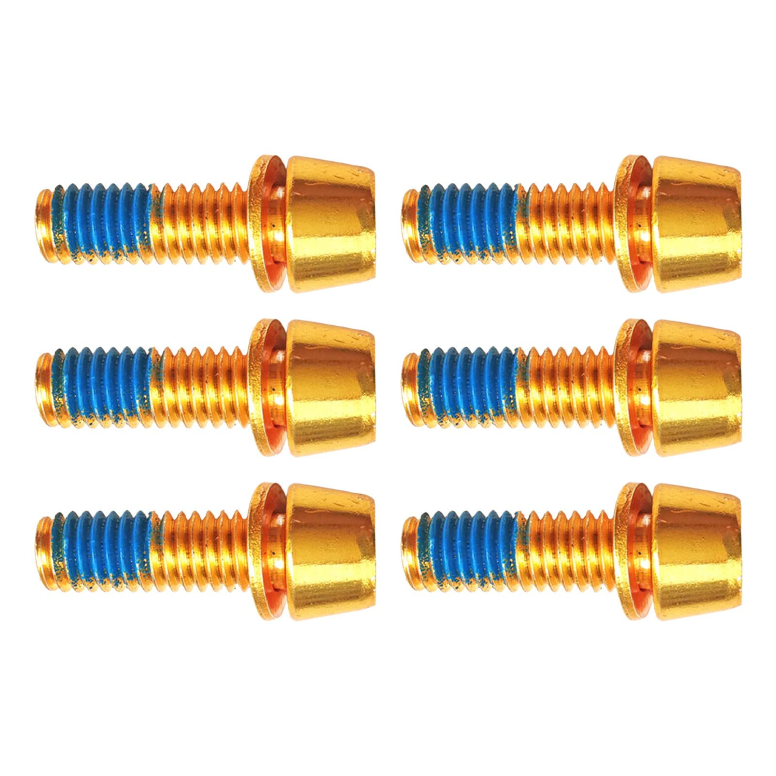Ioensy - 6x Kit De Tornillos De Vástago De Bicicleta Tornillo De Freno De Disco De Bicicleta Para Reparación De Ciclismo Oro