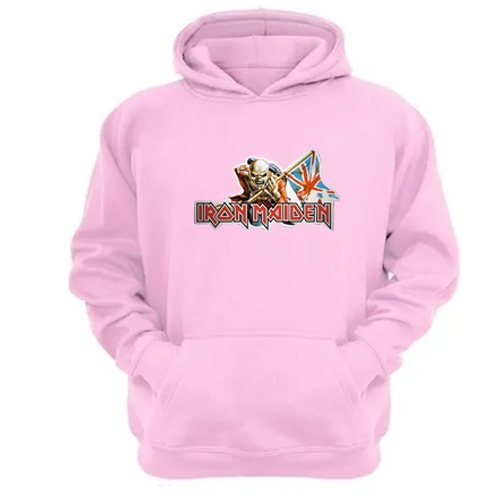 Genérico - Polerón Canguro Iron Maiden Rosa Talla S Unisex