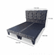 thumbnail image 4 of Cama Dos Plazas con Colchon + Pack de Almohadas Tapizado en Felpa Gris Oscuro, 4 of 6