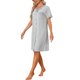 thumbnail image 4 of INSPIRE CHIC Vestido de Dormir de Encaje de Manga Corta para Mujer con Botones, Bolsillo y Mezcla Suave de Viscosa L Gris, 4 of 6