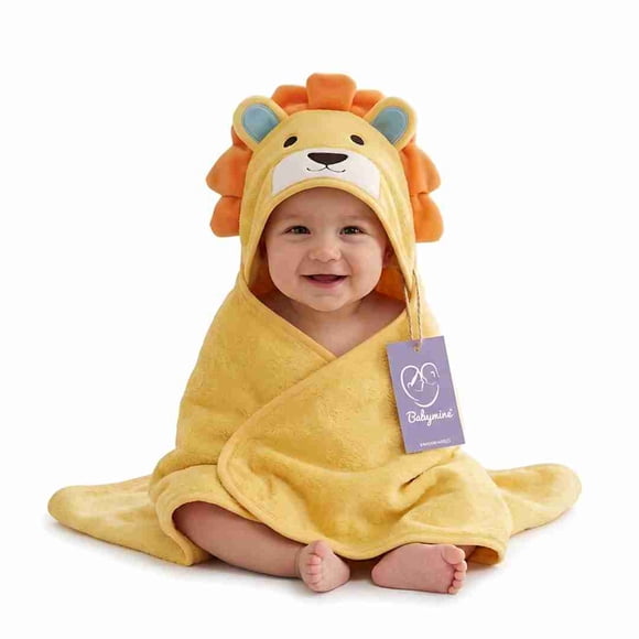 Toalla Para Bebé Con Capucha Animales León Amarillo - BABYMINE