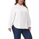 thumbnail image 4 of Agnes Orinda Camisa de Oficina para Mujer Talla Grande con Botones, Cuello Alto con Volantes, Manga Larga, Casual de Negocios 4X Blanco, 4 of 6