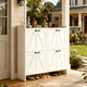 thumbnail image 2 of White Modern Fence Shoe Cabinet with 4 Flip Drawers, Sleek Space-Saving Entryway Organizer for Living Room, 2 of 3