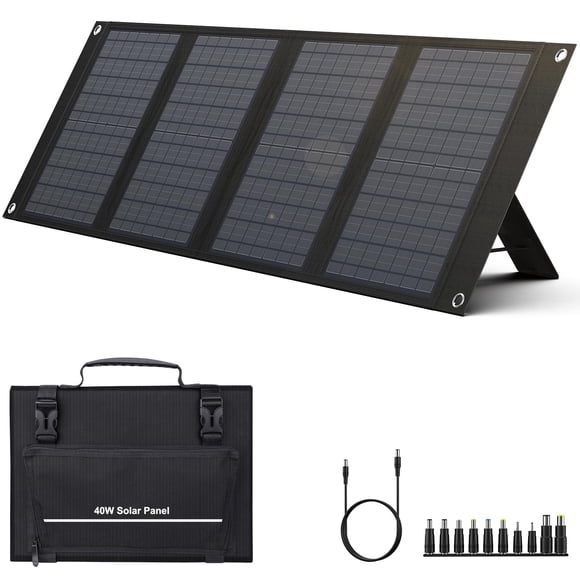 Panel solar portátil Powkey de 40 W para estación de energía de 100 W a 200 W