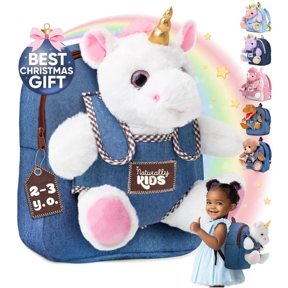 Mochila Naturally KIDS Unicorn con animal de peluche de 2 a 3 años