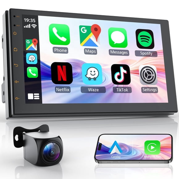 Estéreo Para Auto Doble Din De 7 Pulgadas Con Pantalla Táctil Hd Y Carplay