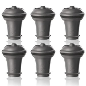 Vacu Vin - Juego De 6 Tapones Para Aspiradora Wine Saver, Color Gris