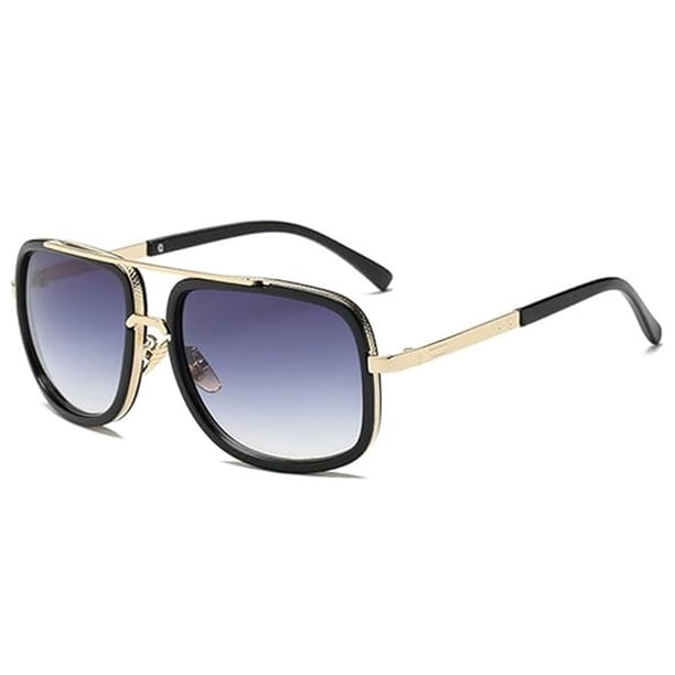Gafas de sol de moda europeas y americanas con el mismo estilo, montura de metal, doble haz, personalidad, montura grande, gafas de sol vintage