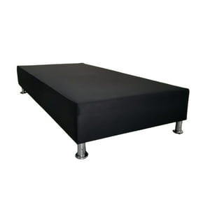 Muebles Hvm - Base Hvm Americana 1.5 Plazas Negra Felpa Pmetalica