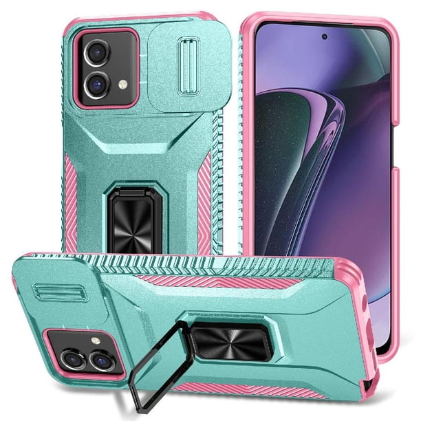 Funda Armada para Motorola Moto G Stylus 5G 2023 con Tapa Deslizante y Soporte Magnético Giratorio Verde
