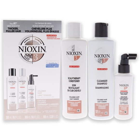 Kit Nioxin System 3 Shampoo 300ml Acondicionador 300ml Tratamiento 1L Unisex