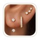 thumbnail image 1 of Pendientes Poxtex Set de Aros Huggie y Chaqueta Chapado en Oro 14K, 1 of 9
