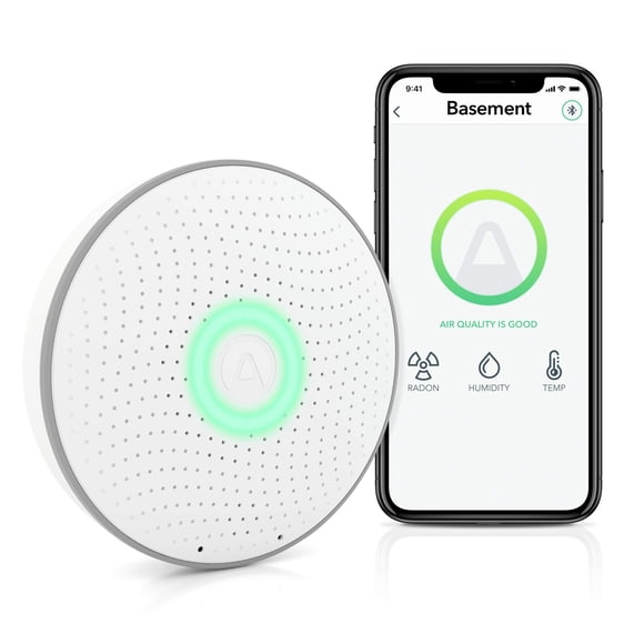 Detector de radón inteligente Airthings 2950 Wave con humedad y temperatura