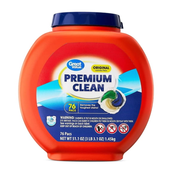 Detergente Cápsulas Premium Clean Pote, 76 Un