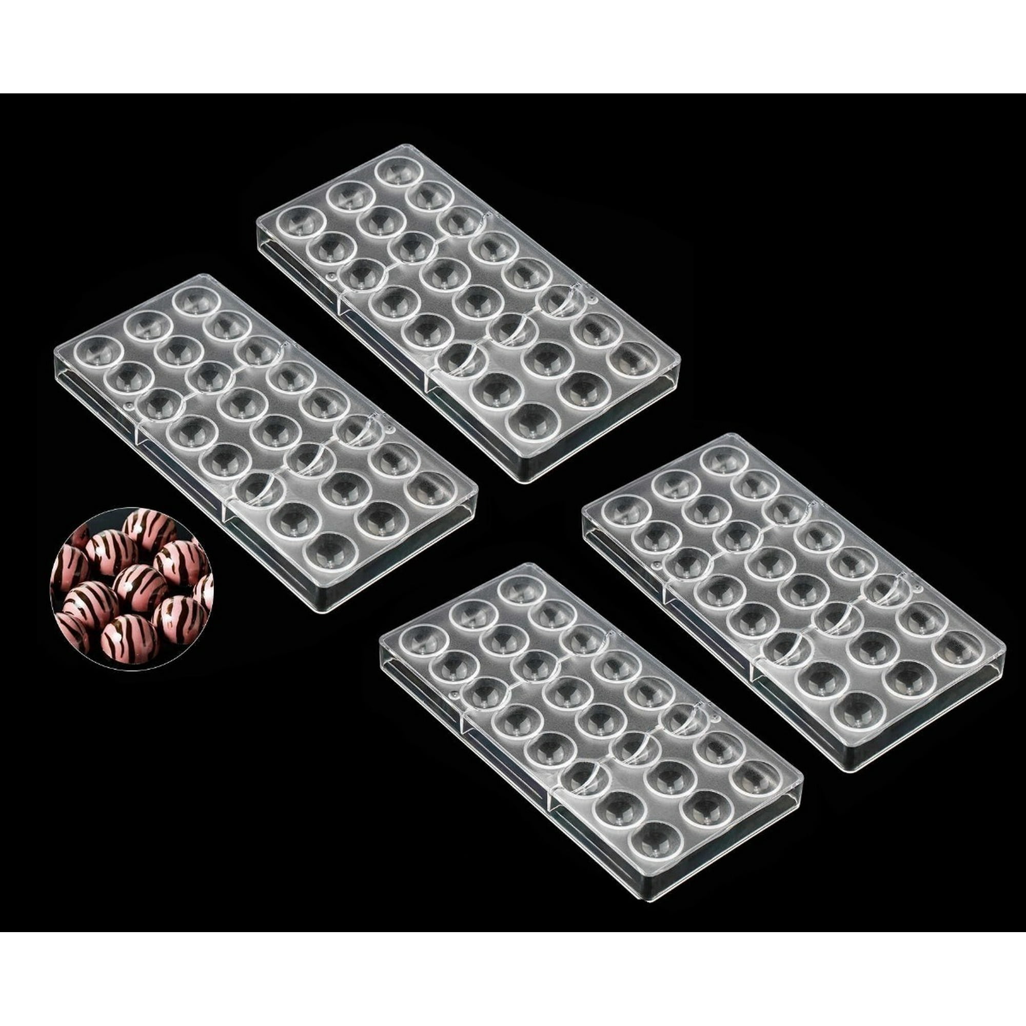 Genérico - Pack X4 Moldes Chocolate Moldes De Chocolate 24 Círculos