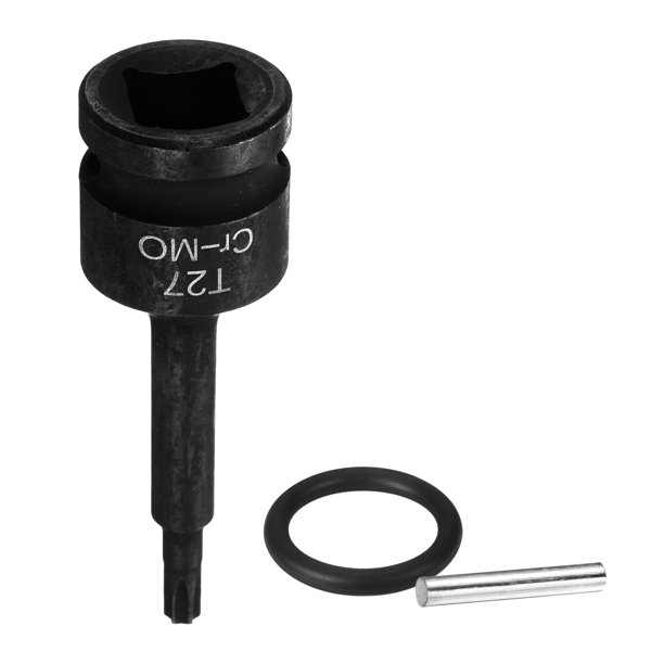 Uxcell 1/2" Drive Torx Bit Socket T27 Impacto 6 Puntos Estrella Sockets CR-MO Acero con Pasador y Anillo para Taladros Eléctricos Taller de Garaje Adaptador