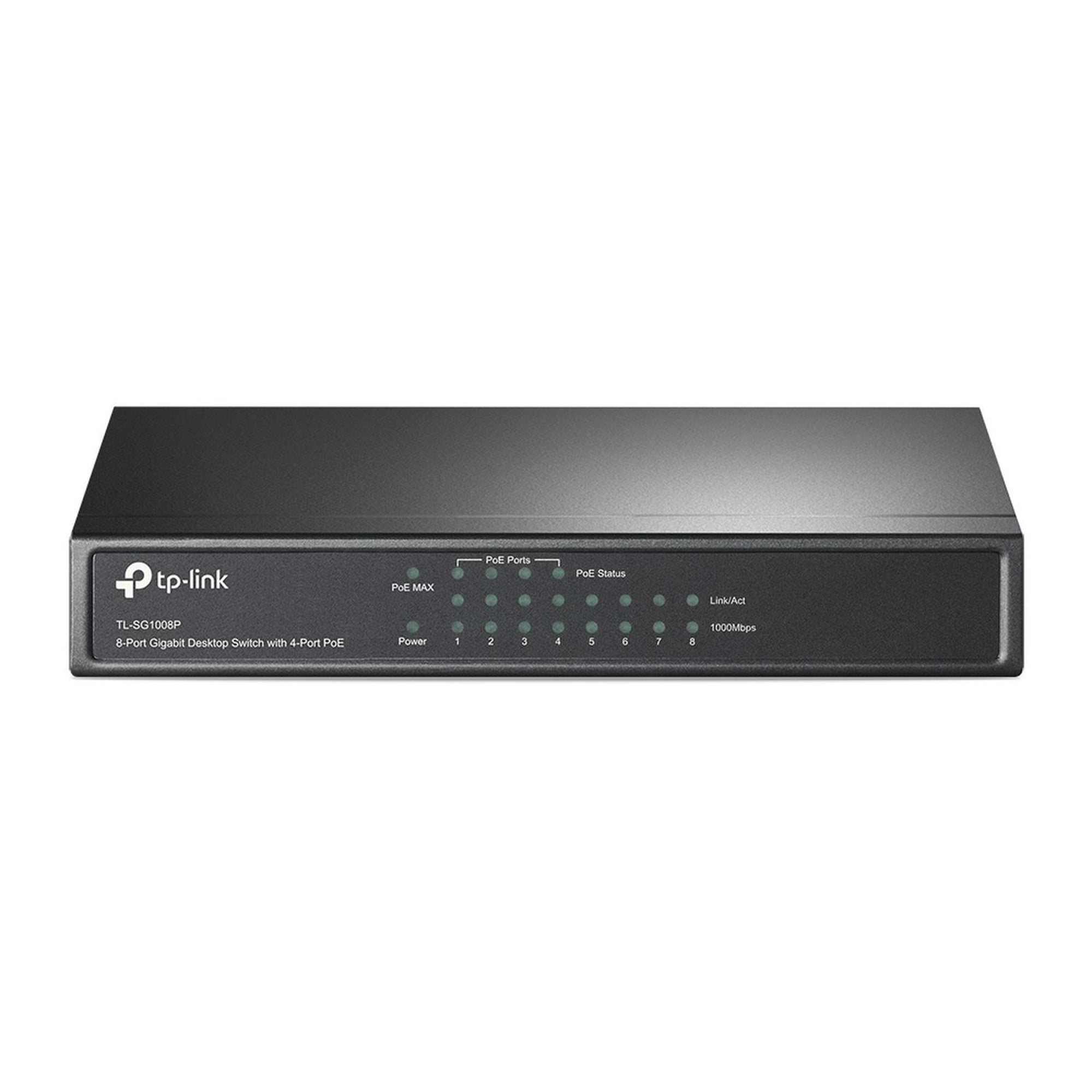 Tp-link - Switch De Sobremesa Tl-sg1008p 8 Puertos Gigabit 4 Puertos Poe Negro