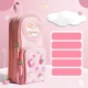 thumbnail image 1 of Kawaii Portable schoolbag Pencil Cases Capacity Canvas Pencil Bag Pouch Holder Box for Girls Student Stationery School Supplies, 1 of 3