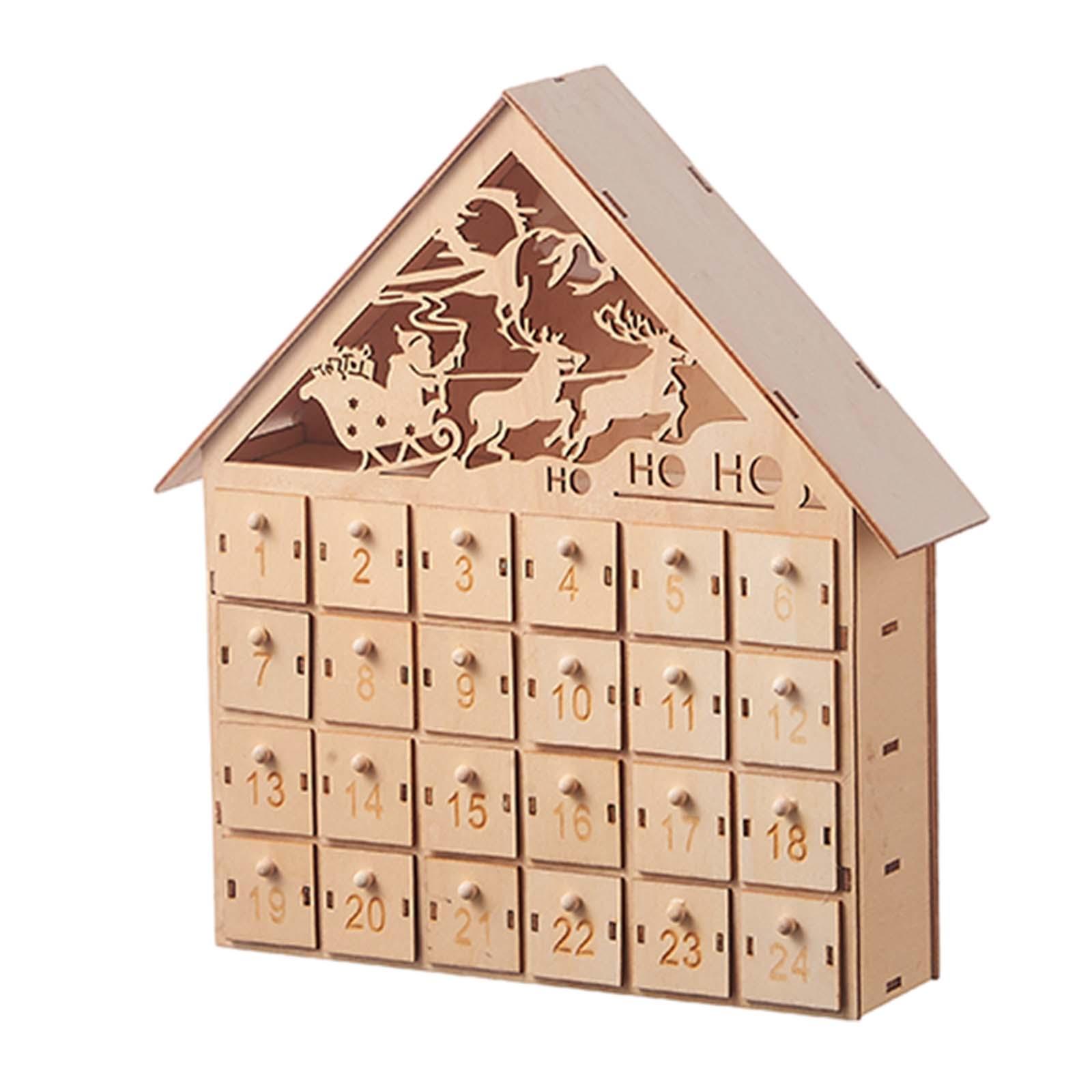 Magideal - Calendario De Adviento De 24 Días Calendario De Adviento Decorado Cajones Cuenta Atrás De 24 Días Decoración 24 Cajones Para Estantería De Restaurante
