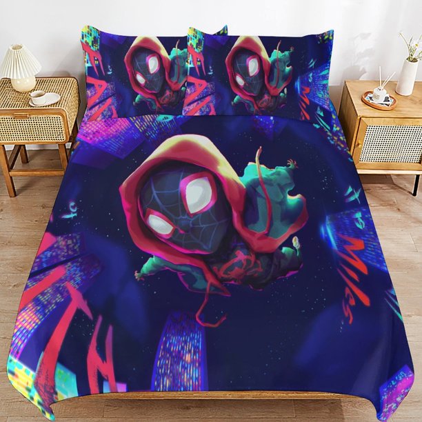 Spider Ma-n Across_thepider_Verse Spider Ma-n Bedding Set Sheet Set for Kids Adults,All Season Lightweight Bedding Set for Bedroom Bed Do Bed Sheets