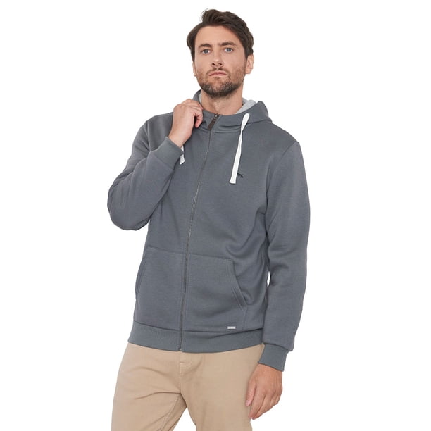 Polerón Hombre Full Zipper Charcoal Corona