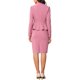 thumbnail image 3 of INSPIRE CHIC Traje de Mujer Conjunto de Regreso a Clases para Maestras Conjuntos de Negocios Blazer Peplum sin Cuello Traje Formal de Falda Lápiz Conjunto de 2 Piezas S Rosa Oscuro, 3 of 6