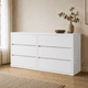thumbnail image 2 of Cómoda "Arauco" 6 Cajones Mueble de Pino Natural Minimalista - Blanco - 150x40x90 cm, 2 of 3