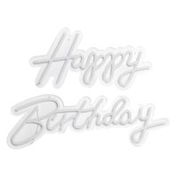 Magideal - Letrero De Neón De Feliz Cumpleaños, Lámpara Led De Neón, Lámpara De Pancarta, Fácil De Instalar, Palabras Separadas Blancas Para Bar, Club, Hogar,