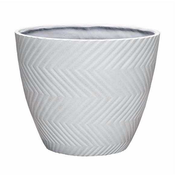 Maceta L&G Solutions Yuma de poliresina blanca, 33 x 40 cm