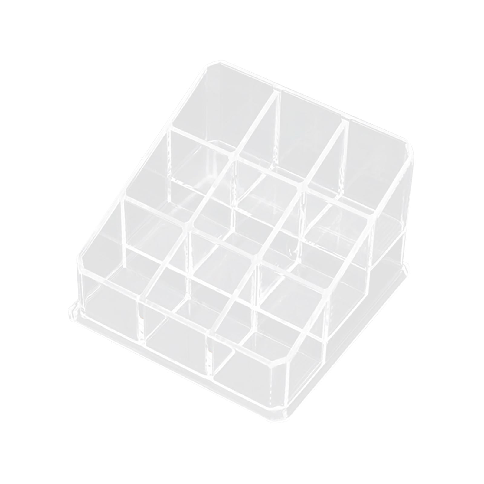 Ioensy - Caja De Almacenamiento De Cosméticos Acrílicos, Contenedor De Esmalte De Uñas Transparente Para Botellas, Cepillos, 9 Rejillas