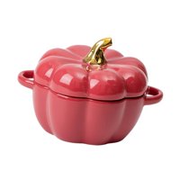 Magideal - Cuenco Para Sopa Con Forma De Calabaza, Cazuela, Bonito Utensilio De Cocina Con Asa Y Tapa Para Fiestas, Acción De Gracias, Hogar, Decoración De Otoño Rojo