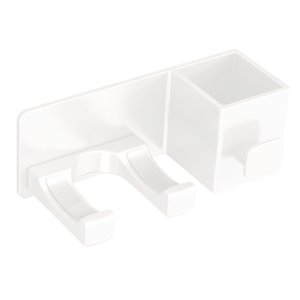 Ioensy - Soporte Para Secador De Pelo, Estante Para Secador De Pelo De Baño De Aluminio Para Salón De Barbería, Dormitorio, Blanco