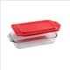 thumbnail image 1 of Cazuela Pyrex de 2 cuartos con tapa roja, fabricada en EE. UU., 1 of 2