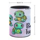 thumbnail image 2 of Bebé Tortuga-theme Cylinder Pen Holder Pencil Organizer with Flannel Lining PVC Leather Material Cardboard Base for study work 10*8CM, 2 of 6