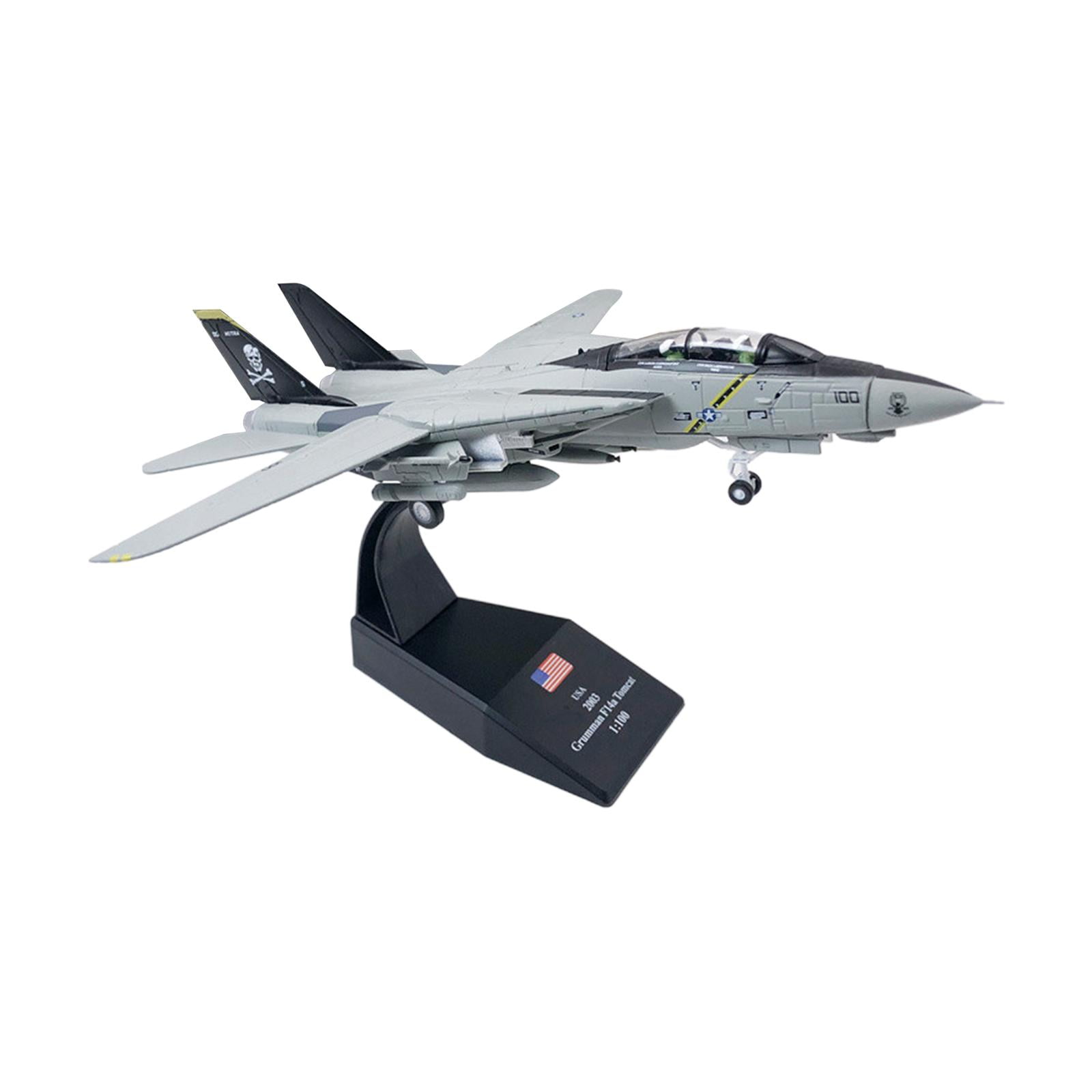 Magideal - Modelo De Avión De Aleación A Escala 1/100 F14, Soporte De Exhibición De Aeronaves, Juguete De Colección Fundido A Presión Para Decoración Del Hogar.