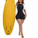 thumbnail image 5 of Agnes Orinda Traje de Baño de Una Pieza para Mujer de Talla Grande con Cremallera Frontal y Manga Corta, 5 of 7
