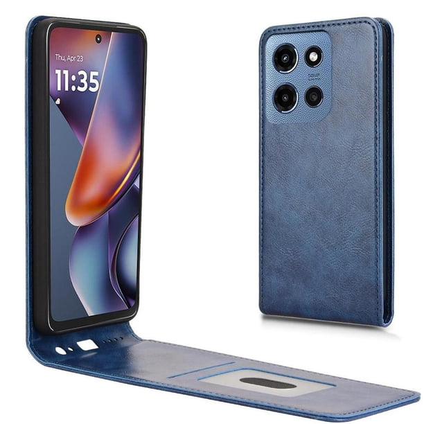 Funda tipo folio para Motorola Moto G Power 2025 con soporte magnético y protección para la cámara Azul