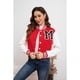 thumbnail image 1 of Chaqueta Corta Universitaria Mujer Gruesa Forro Piel Bolsillos 7582, 1 of 4