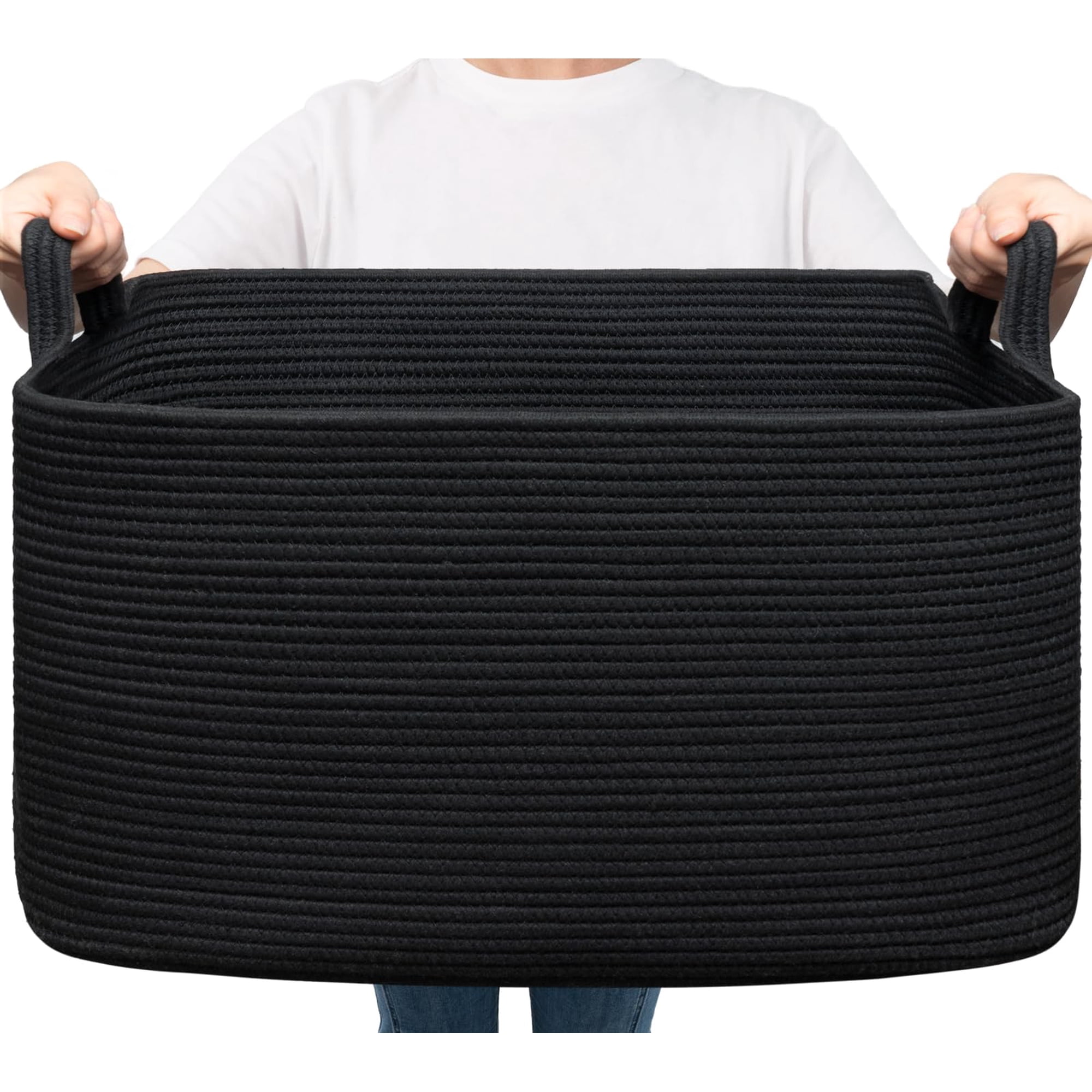 Goodpick - Cuerda Grande De Algodón Negra Para Ropa Sucia 63 L De Capacidad