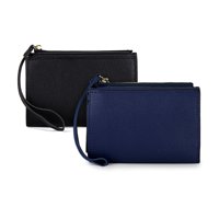 Carven Paris - Pack 2 Billeteras De Mujer Adara Negro Y Azul