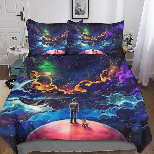 Funda nórdica Entemah con diseño de perro pastor alemán, juego de ropa de cama de 3 piezas para niños, funda de edredón de microfibra con estampado tridimensional 3D.
