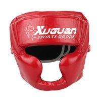 Magideal - Boxing Totecear Face Cover Ajustable Ajustable El Engranaje Espesante En Espesor De La Frente Y La Protección De La Oreja Para El Muay De Kickboxing Rojo