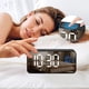 thumbnail image 3 of Reloj Despertador REGALWOVEN con Música, Volumen Ajustable, Tres Alarmas, Puertos de Carga USB para Dormitorio/Residencia Blanco 5.5"L x 1.3"W x 2.7"H, 3 of 6
