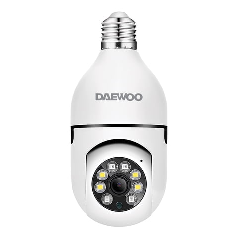 Camara Ip Seguridad Hogar Foco Wifi Ptz Daewoo Di-Sc004 Color Blanco