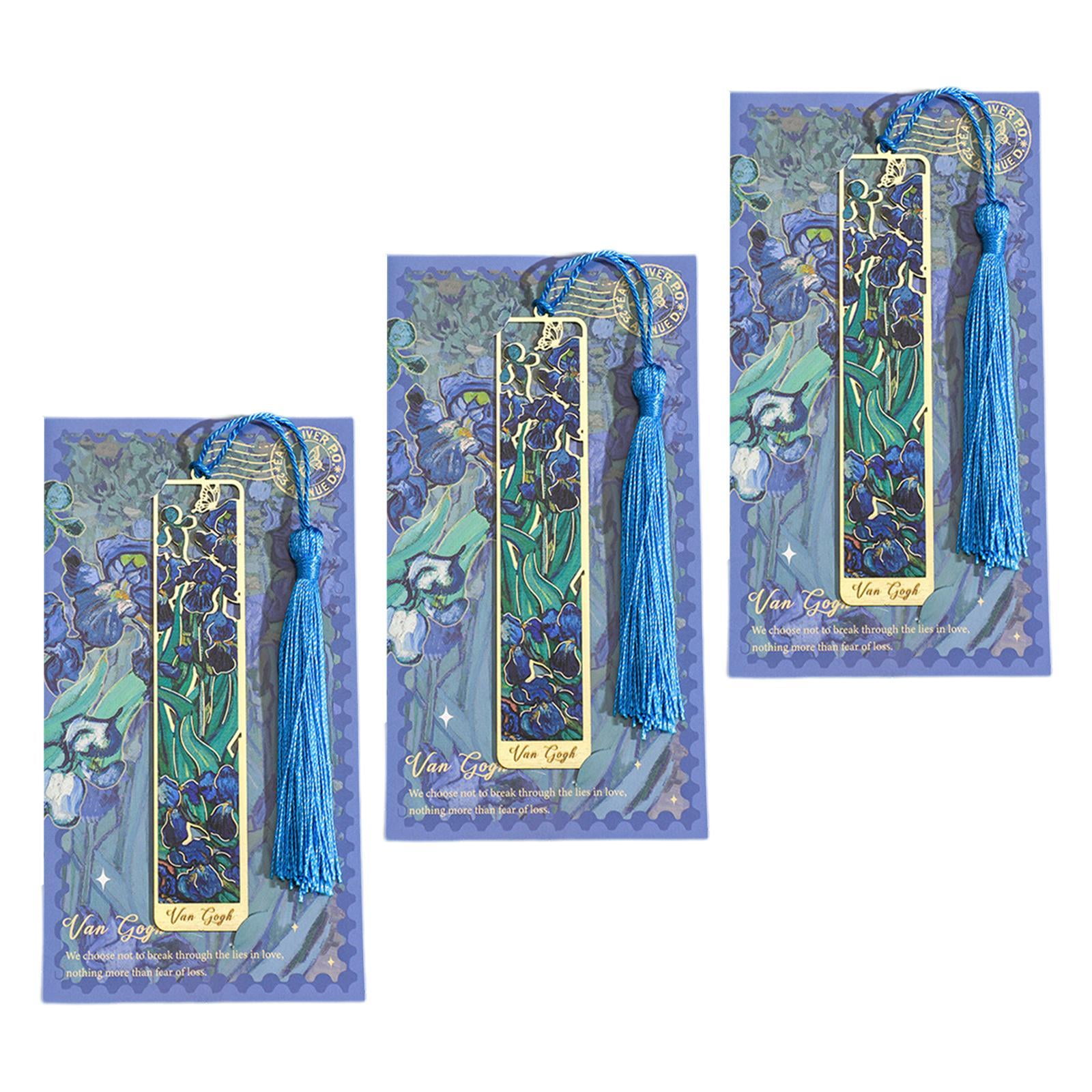 Bothyi - 3 Marcadores De Flores Marcadores De Libros De Metal Portátiles Para Hombres Mujeres Adolescentes Niños Iris