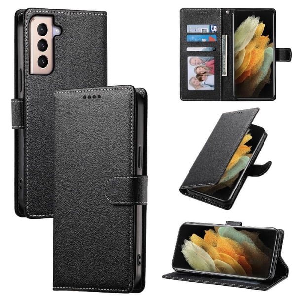 Funda para FOXDOCK Samsung Galaxy S21– Cuero Premium, 3 ranuras para tarjetas, Protección contra impactos
