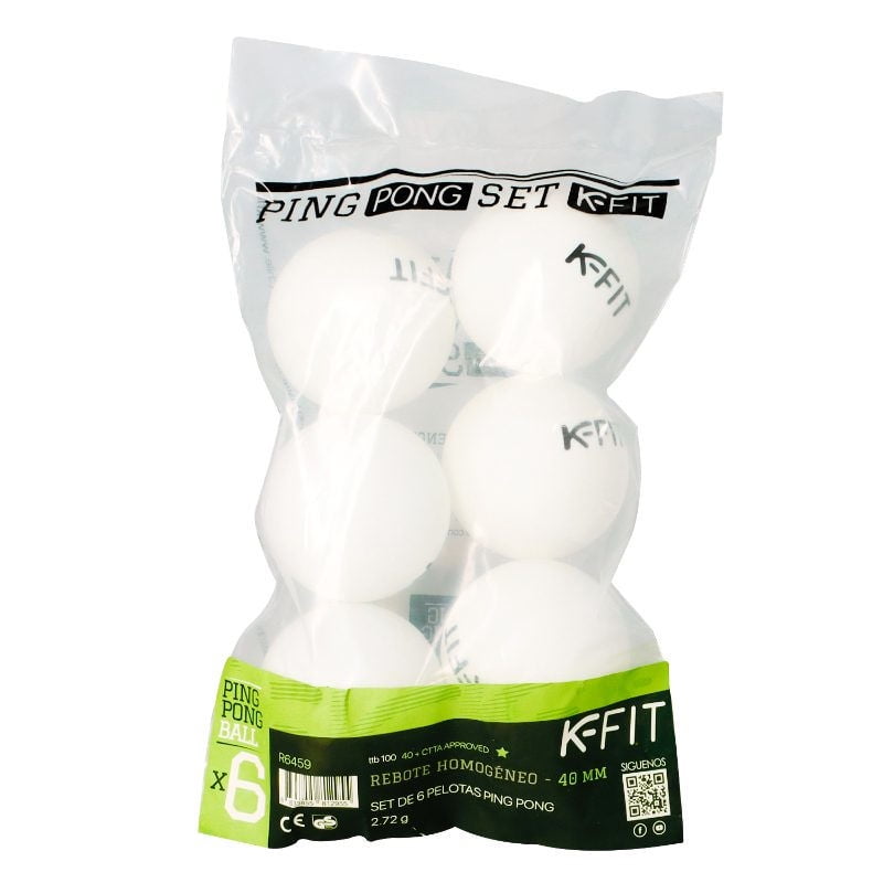 K-Fit - Pelotas De Ping Pong Ttb 100 40+ X6 Blanco