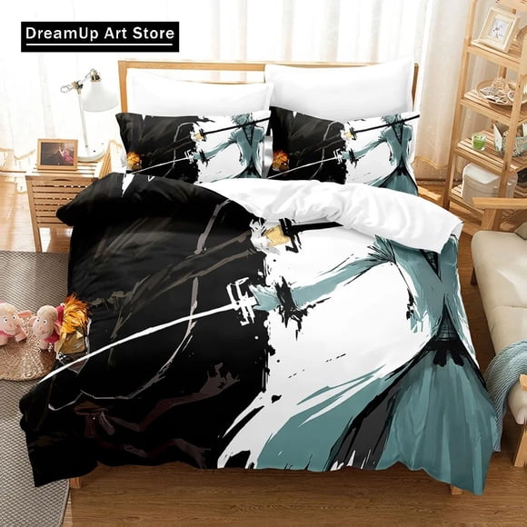 Bleach Kurosaki Ichigo Bedding Set Boys Girls Duvet Cover Pillowcase Bed Kids Adult